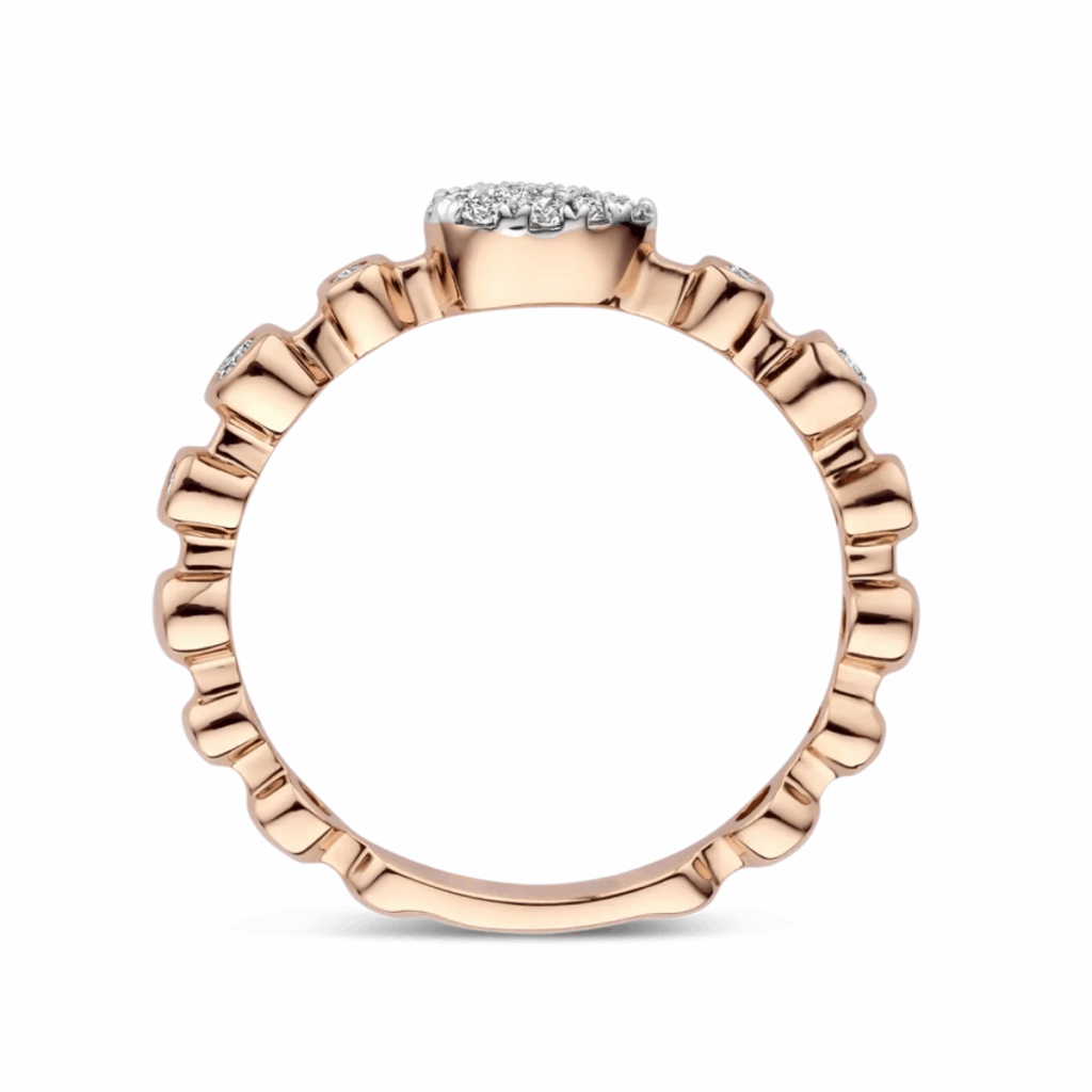 Tirisi Jewelry 18 karaat roségouden ring met diamant TR9806D(2P)