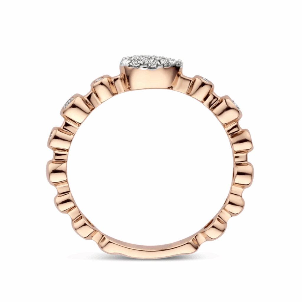 Tirisi Jewelry 18 karaat roségouden ring met diamant TR9807D(2P)