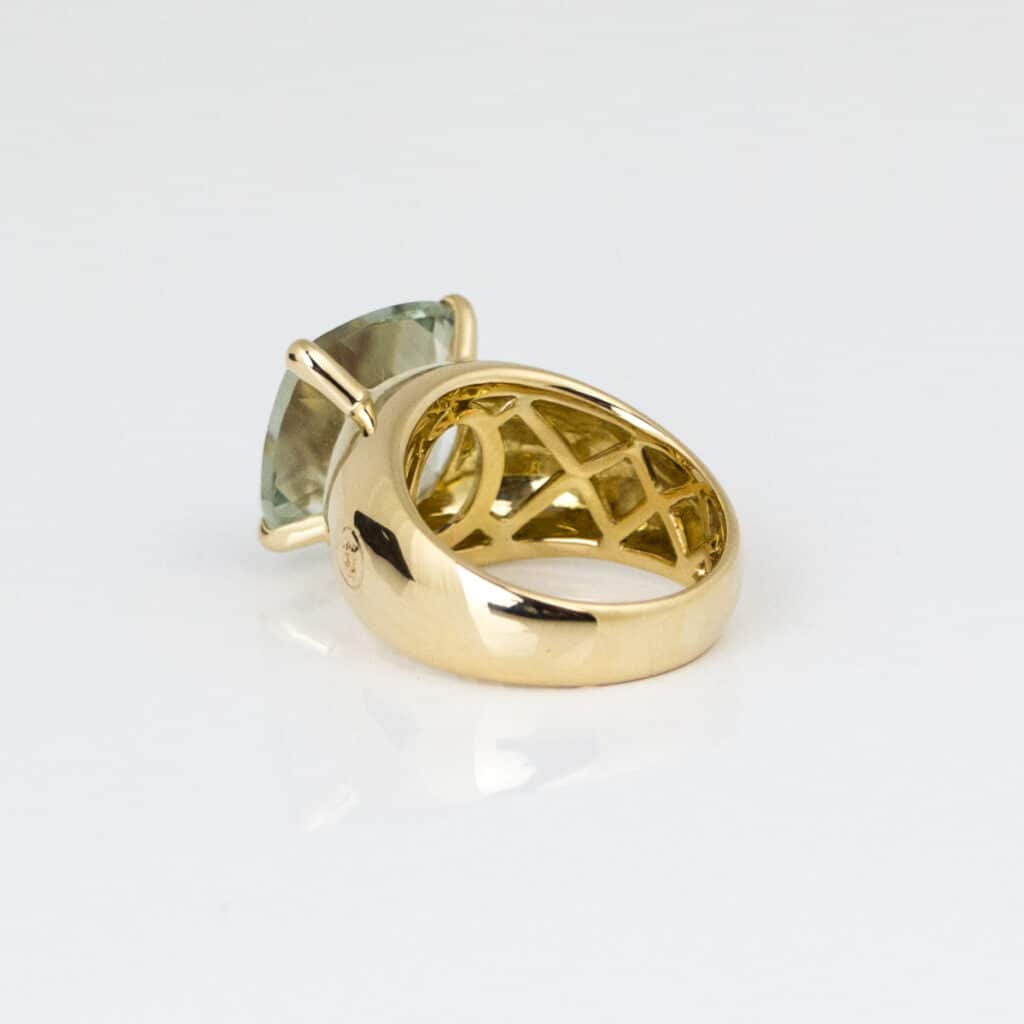 Al Coro 18 karaat geelgouden ring met lemon quartz R6050G