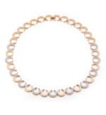 Al Coro 18 karaat roségouden Mezzaluna collier met diamant NC2869R