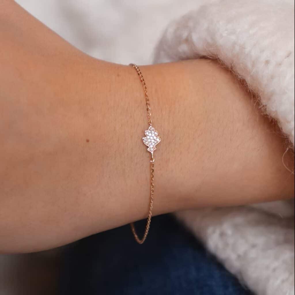 De Parme Design Oak roségouden armband met diamant 1.BR.R.WD.XS.1