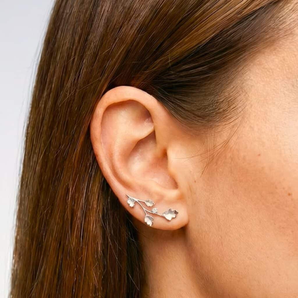 De Parme Design Oak roségouden oorstekers met diamant 1.ER.R.WD.OS.5