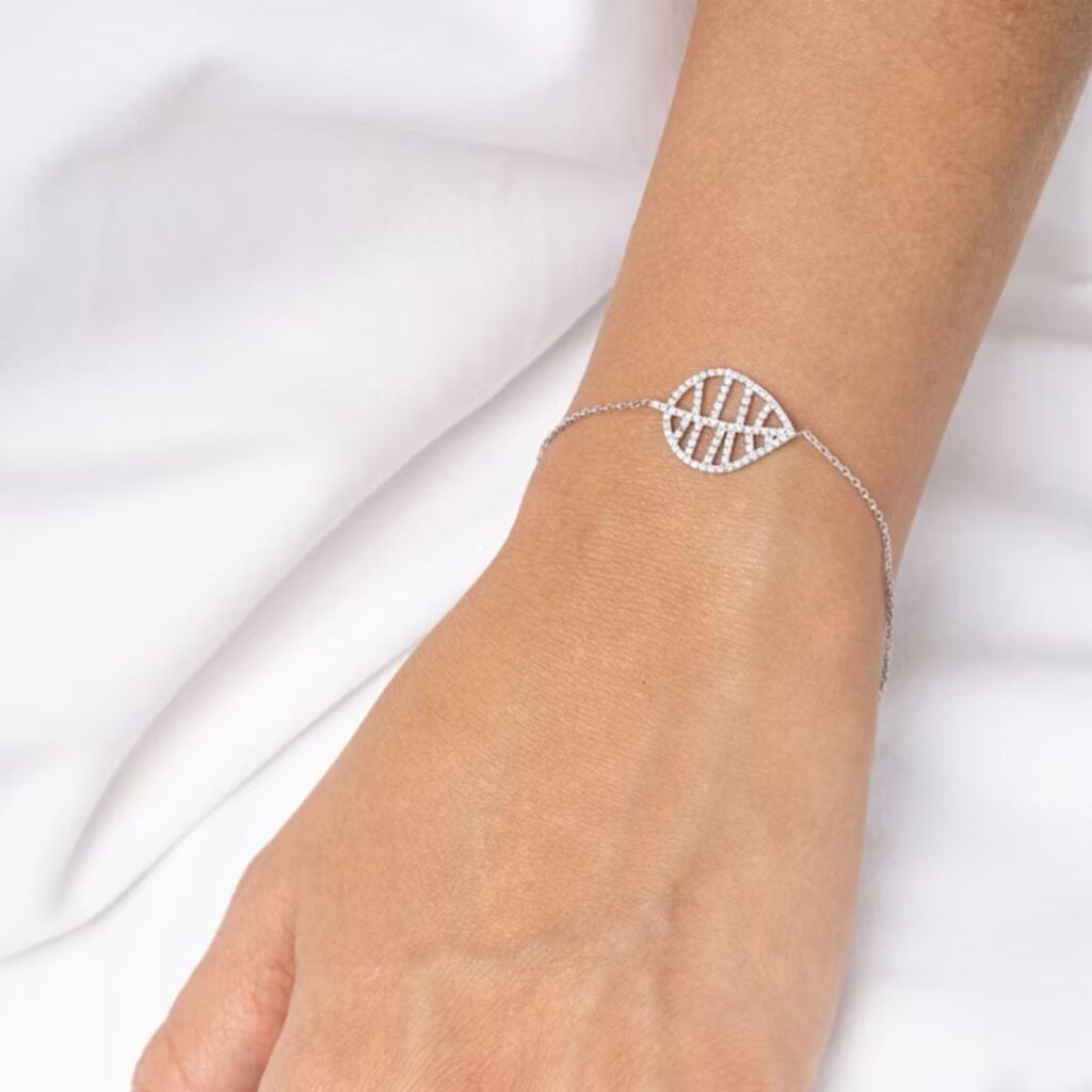 De Parme Design Beech Witgouden Armband met Diamant 3.BR.W.WD.S.1