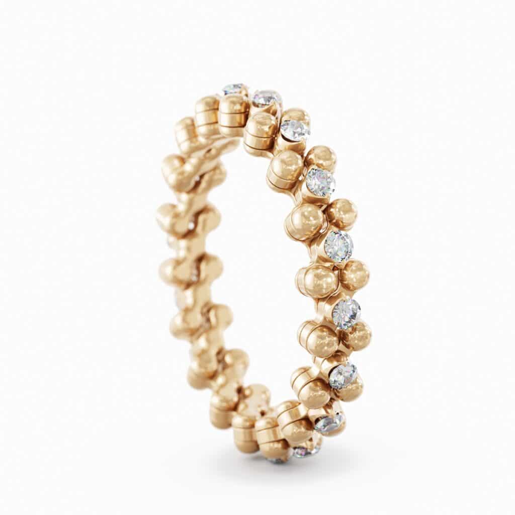 Serafino Consoli Brevetto Multi-Size Ring Roségoud met diamant RMS 3M4 RG WD
