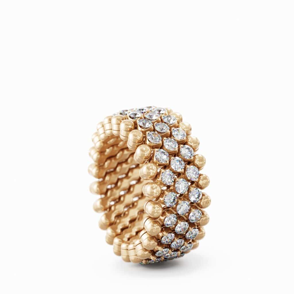 Serafino Consoli Brevetto Multi-Size Ring Roségoud met diamant RMS 5M2 RG WD
