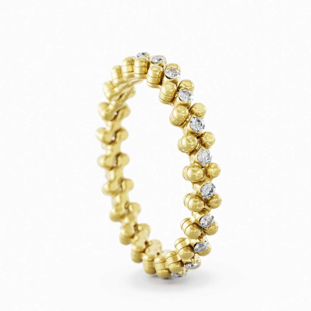 Serafino Consoli Brevetto Multi-Size Ring Geelgoud met diamant RMS 3M2 YG WD