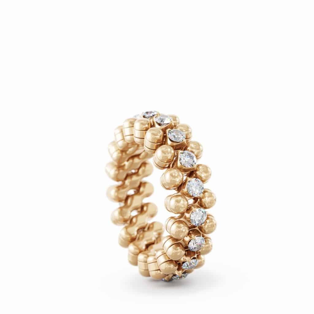 Serafino Consoli Brevetto Multi-Size Ring Roségoud met diamant RMS 3M4 RG WD