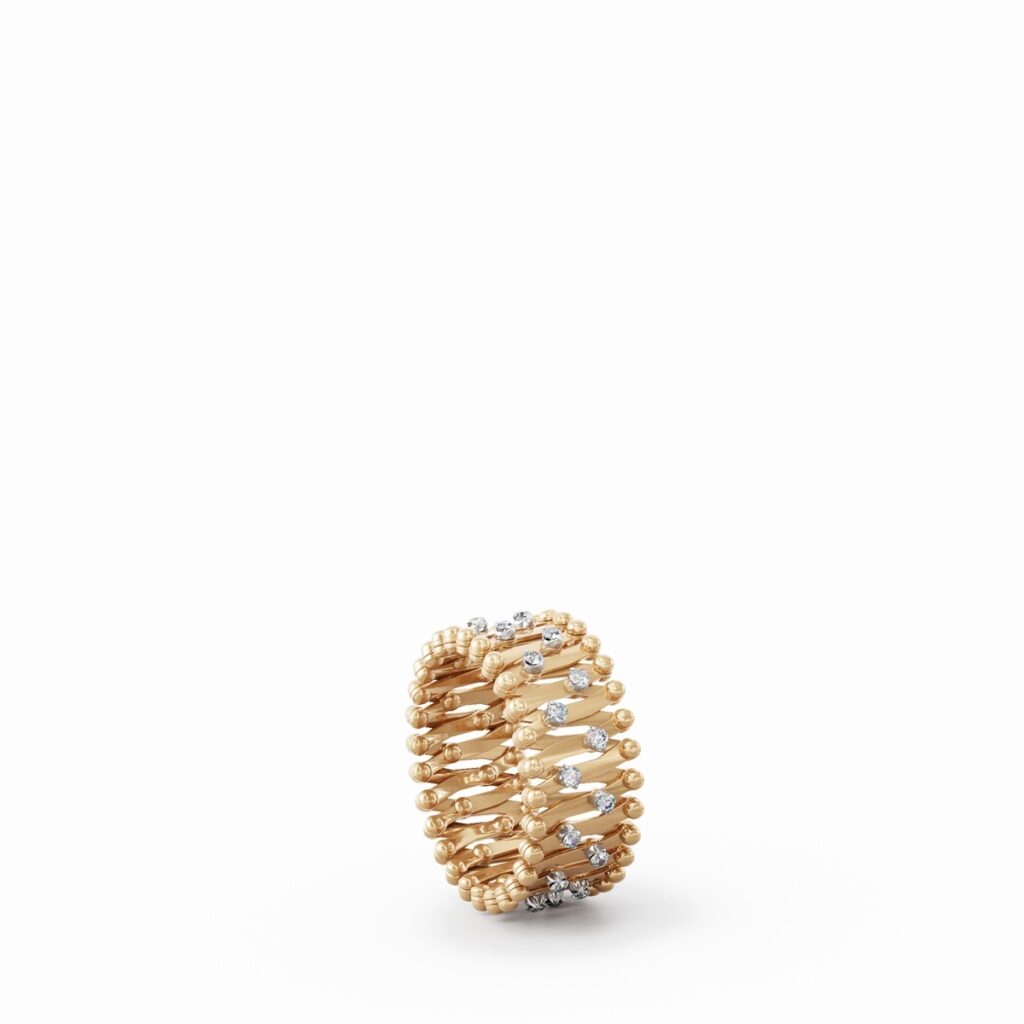 Serafino Consoli 1492 Ring Bracelet Rosé-en Witgoud met diamant S.RB 1492M2 RWG WD