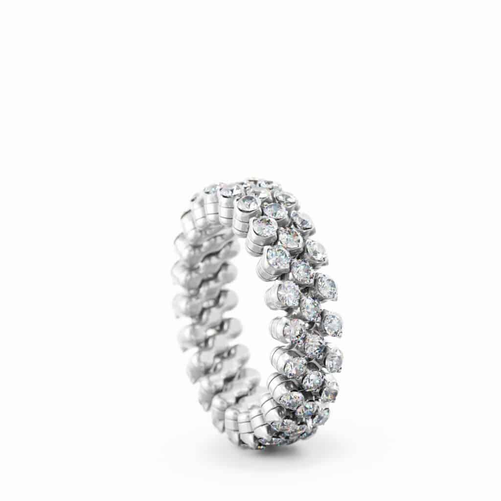 Serafino Consoli Brevetto Multi-Size Ring witgoud met diamant RMS 3F2 WG WD