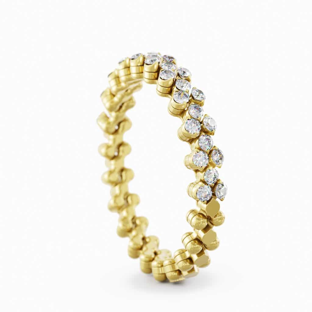 Serafino Consoli Brevetto Multi-Size Ring Geelgoud met diamant RMS 3H2 YG WD