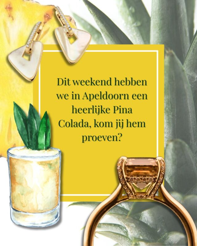 Sip & Shine bij van Hell Juweliers✨Elke zaterdag maken wij er een feestje van! Kom langs, bewonder onze schitterende collecties en geniet van huisgemaakte hapjes en een verfrissende cocktail.🌴 Deze week in ons filiaal in Apeldoorn: een zomerse Piña Colada om je alvast in vakantiesferen te brengen!Zien we je straks?🍹#LuxuryLifestyle #JewelryLovers #WeekendVibes #ZomerseSferen #CocktailSaturday #PinaColadaTime #SieradenMetStijl #ShineBright #JuwelierApeldoorn #ExclusieveSieraden #SparkleAndSip #GlamourMoment #BoutiqueExperience  #SummerLuxury #SummerVibes #VanHellJuweliers #Apeldoorn